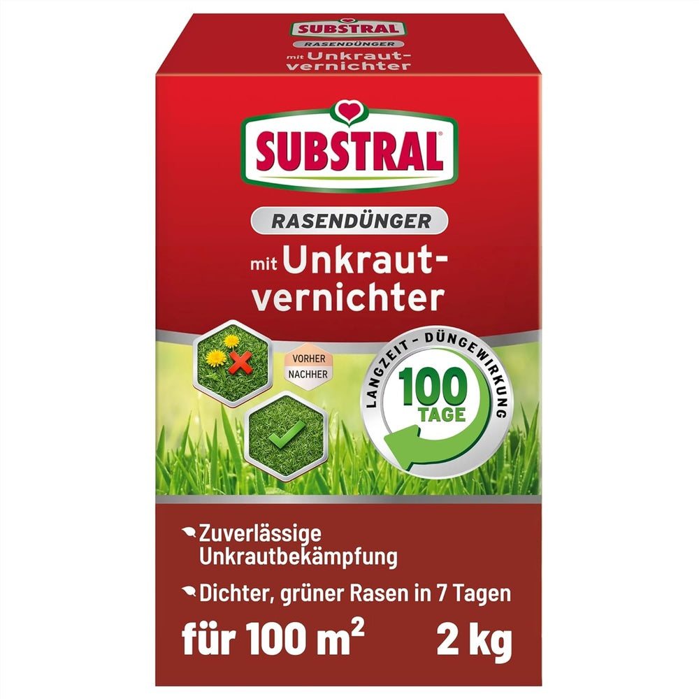 SUBSTRAL Ingrasamant pentru Gazon cu Erbicid 2 in 1, 800 g pentru 40 mp