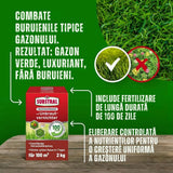 SUBSTRAL Ingrasamant pentru Gazon cu Erbicid 2 in 1, 800 g pentru 40 mp