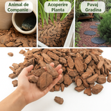 Scoarta Mulci Decorativa de Pin 10-30 mm, sac de 80 litri, protejeaza radacinile plantelor de frig si caldura