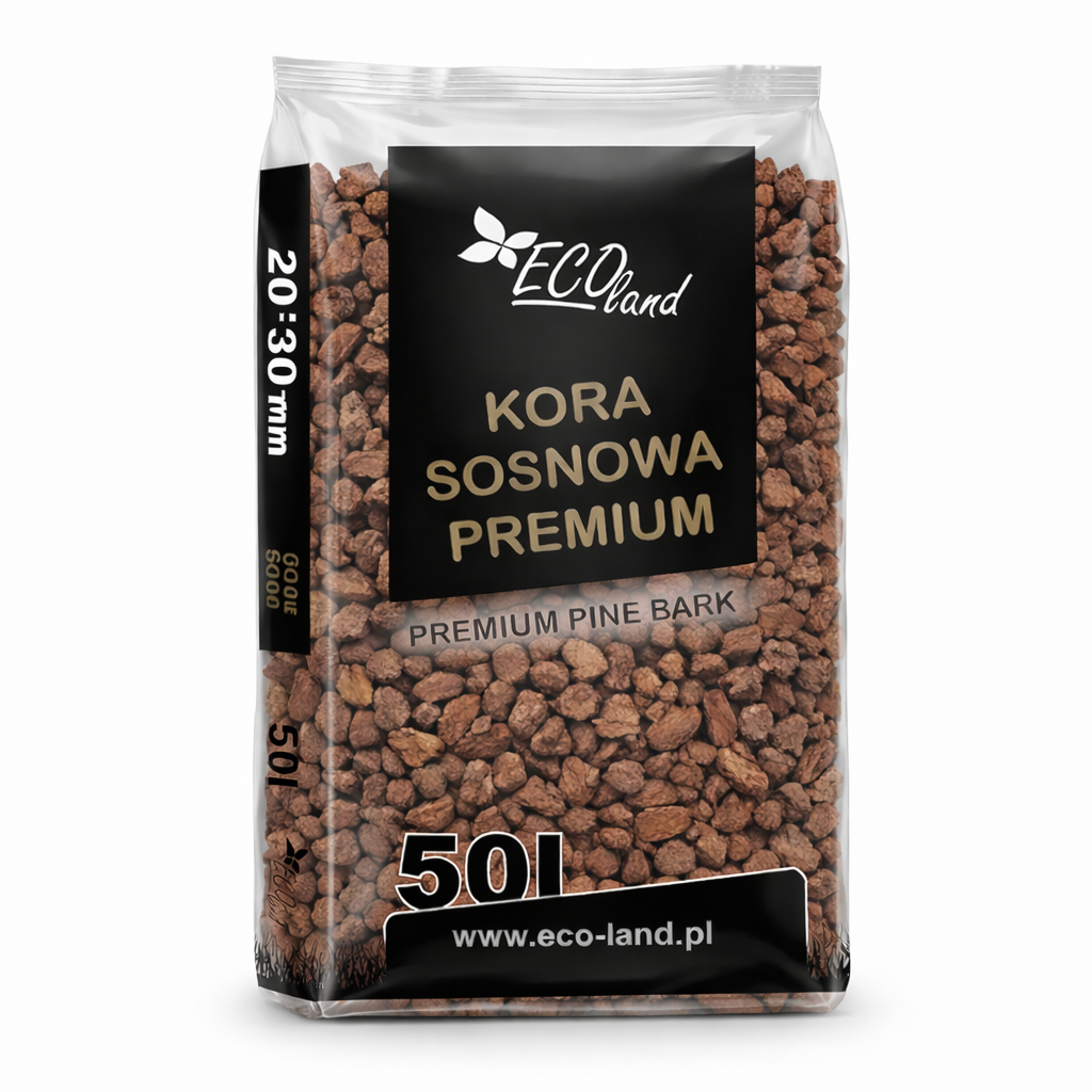 Scoarta Decorativa de Pin Premium 20-30 mm, sac de 50 litri, protejeaza radacinile plantelor de frig si caldura