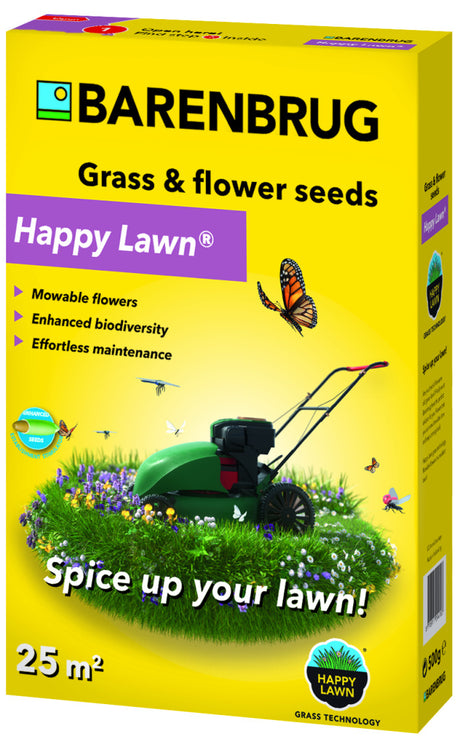 Seminte gazon cu flori Happy Lawn Barenbrug 0.5 kg, gazon natural cu flori si biodiversitate, pentru 50 mp