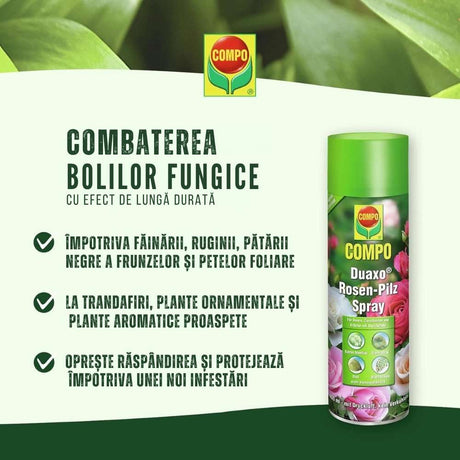Spray Fungicid Duaxo pentru Trandafiri si Plante Ornamentale Compo, preventiv pentru boli fungice, 400 ml