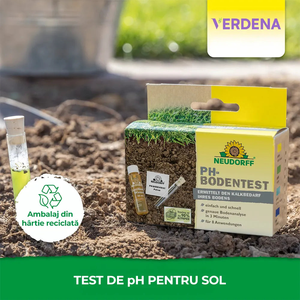Test de pH pentru Sol, 1 Set, Determinare Rapida si Usoara a pH-ului si Necesitatilor de Calcar, NEUDORFF