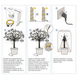 Cabluri incalzire anti-inghet TreeSafe S-M-L-XL-XXL cu termostat automat, Protectie pentru plante, ghivece, copaci, 10W/m pentru Plante Mediteraneene