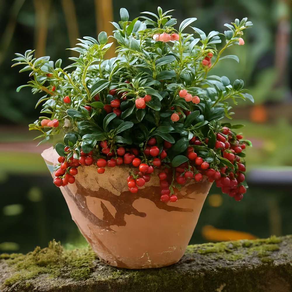 Merisor American Fireballs (Vaccinium vitis-idaea), cu fructe aromate rosii