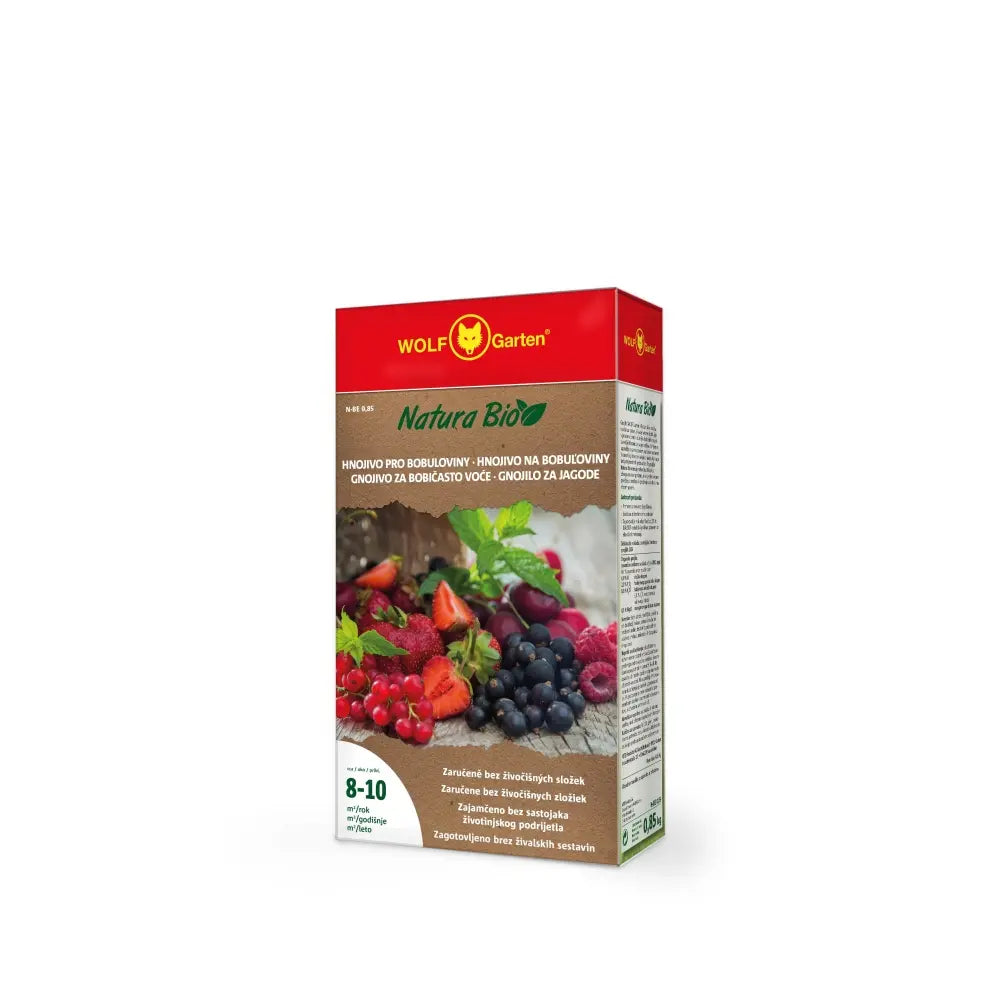 Ingrasamant organic pentru fructe de padure Wolf Garten Natura Bio, 100% vegetal, fertilizant natural pentru coacere rapida si aroma intensa, 0.85 kg, 8-10 m²