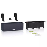 Ghiveci Auto-Irigant Lechuza Cube Color Triple, negru tip ratan, pentru plante cu ghiveci, sistem de autoirigare, include bracket asortat