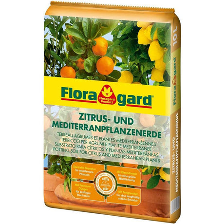 Pamant pentru Plante Citrice si Mediteraneene, 10 l, cu Ingrasamant Premium Imbogatit cu Fier, Floragard