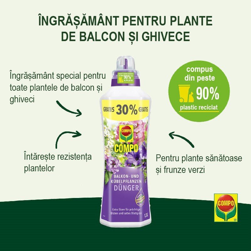 Ingrasamant Lichid pentru Plante de Balcon si in Ghiveci 500 ml, COMPO - VERDENA - 500 ml