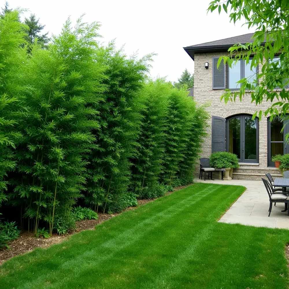 Bambus de Gradina Bissetii (Phyllostachys), tulpini verzi, crestere rapida, ideal pentru gard viu si terase