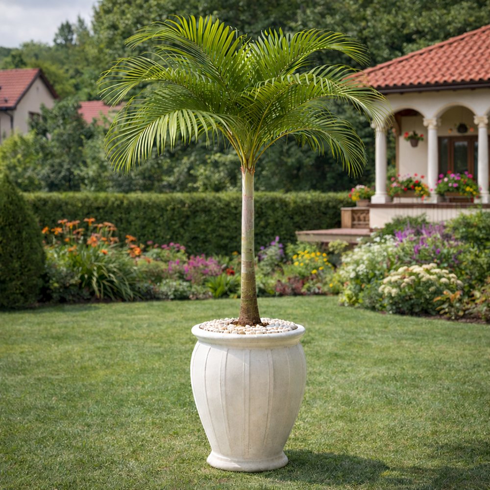 Palmier de Craciun Veitchia (Adonidia) Merrillii, 180-200 cm, palmier exotic vesnic verde, elegant, ideal pentru interior si terasa